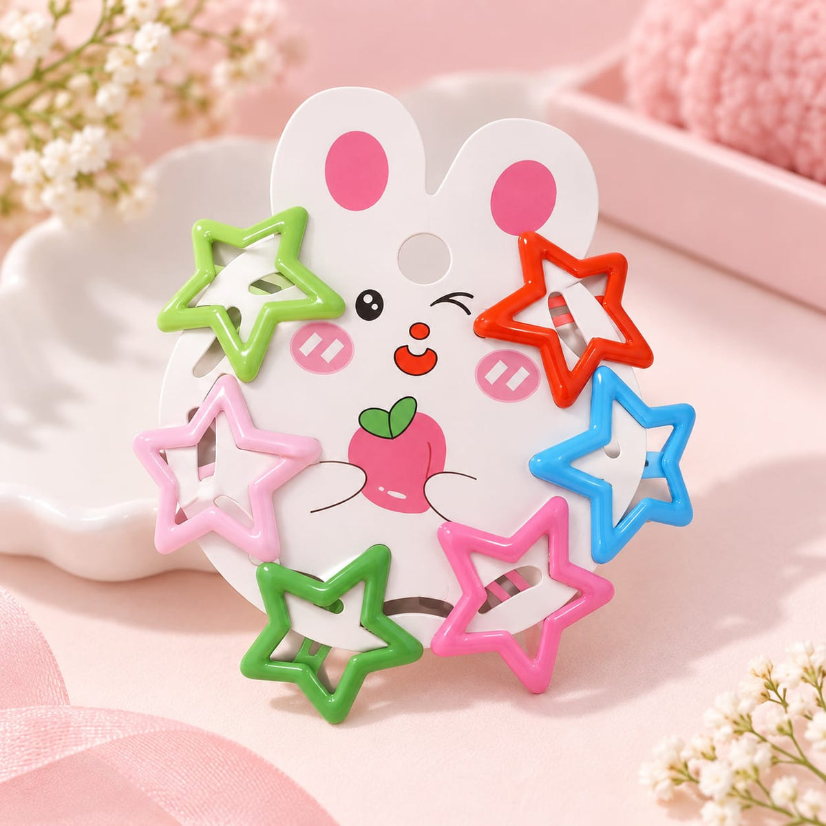 Colorful Star Kids Hair Clips – 6 Piece Set