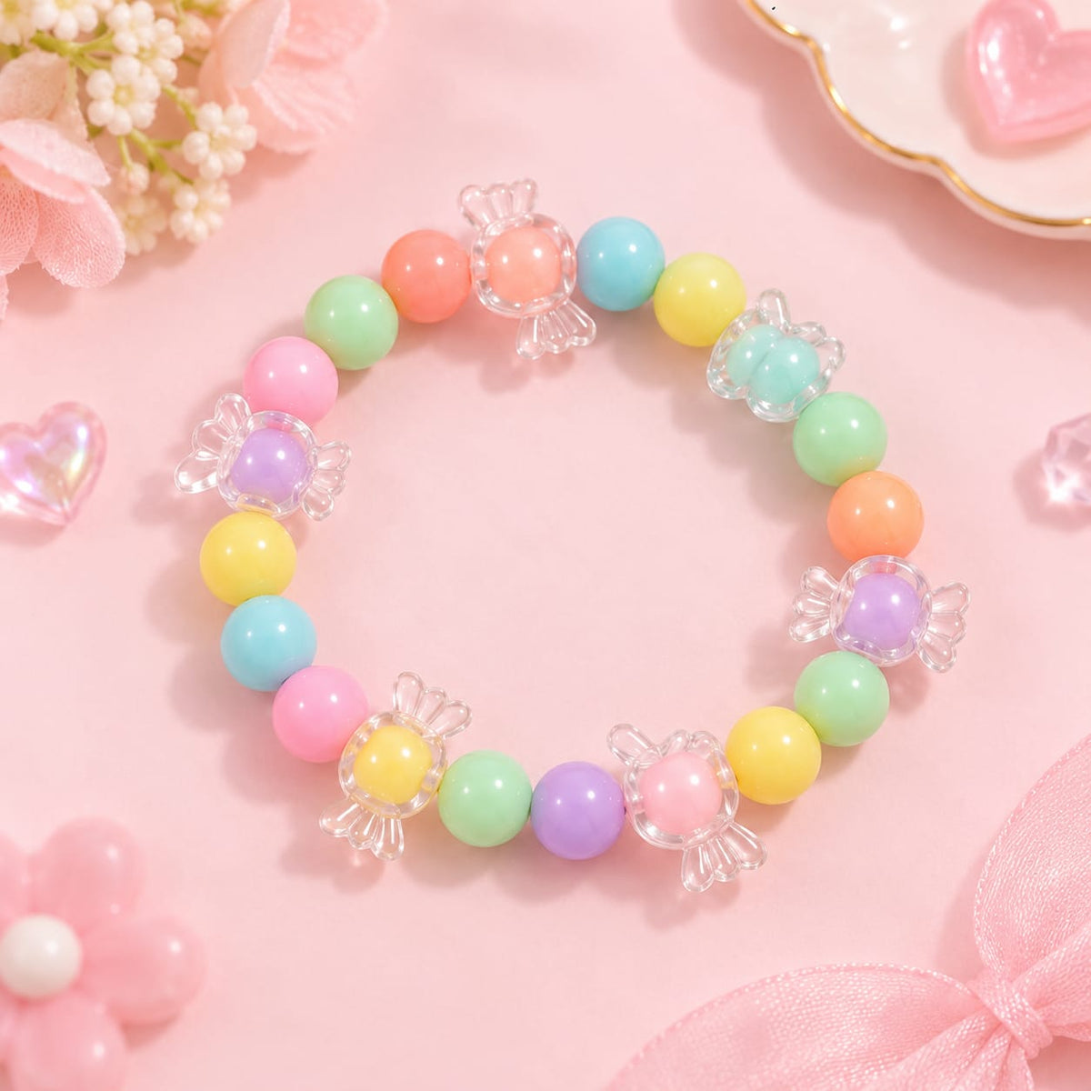 Multicolor Candy Bead Kids Bracelet