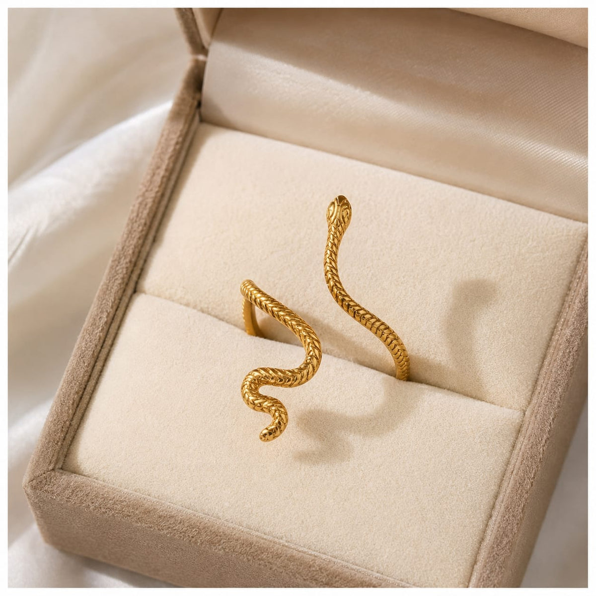 Golden Snake Wrap Ring