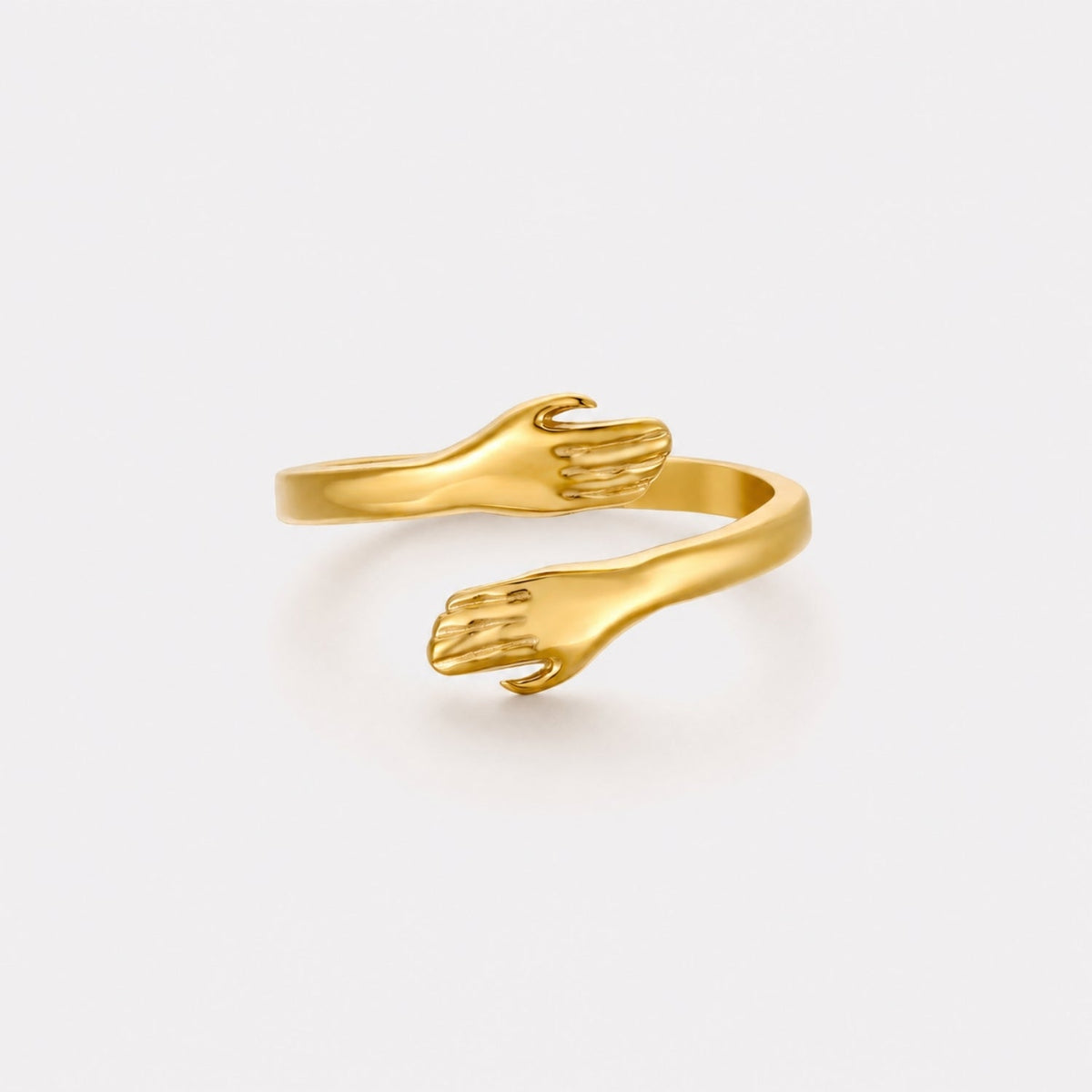 Adjustable Golden Stainless Steel Hug Ring