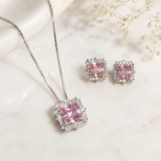 Blush Pink Halo Jewelry Set