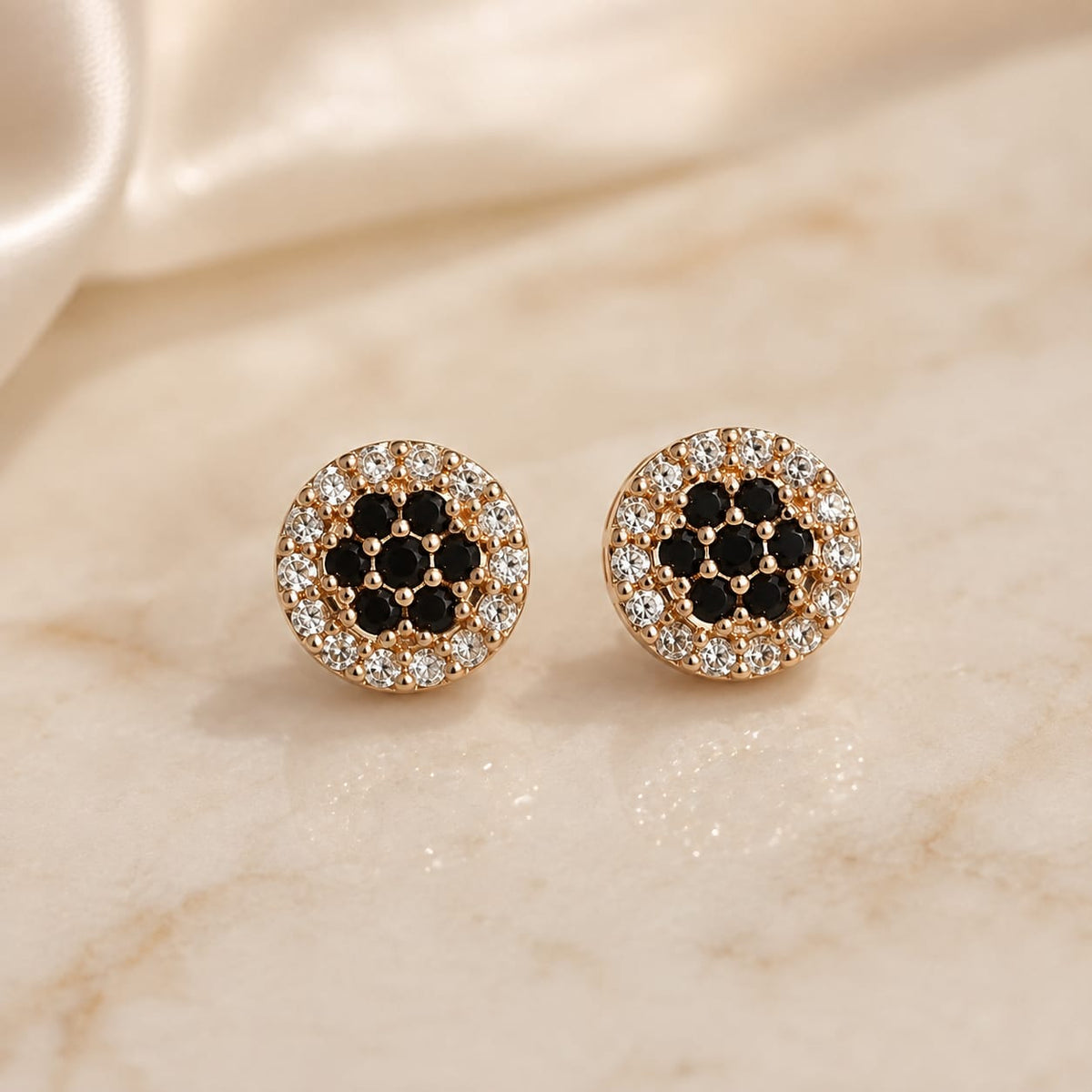 Midnight Sparkle Halo Studs