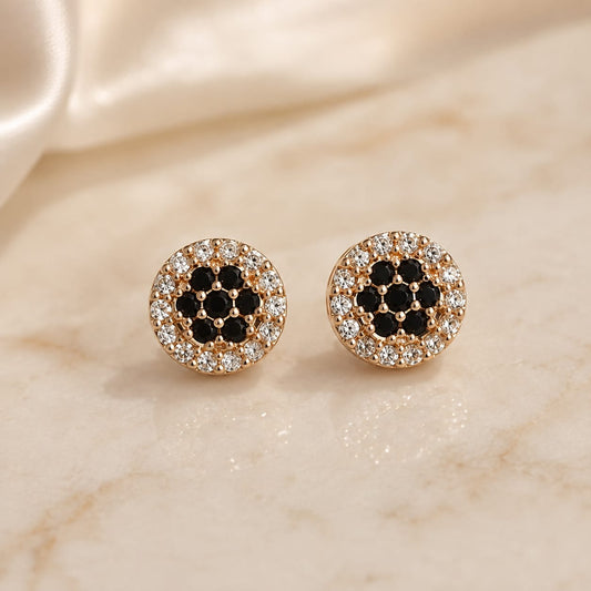 Midnight Sparkle Halo Studs