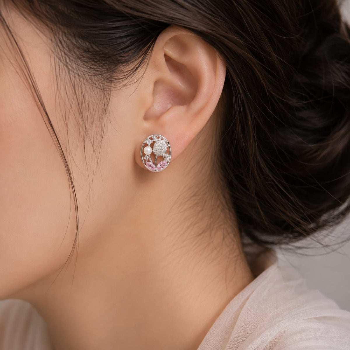 Blush Blossom Pearl Studs