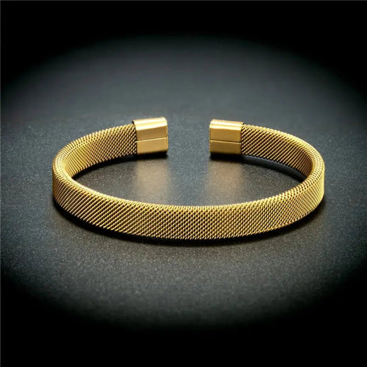 Golden Mesh Adjustable Cuff Bracelet