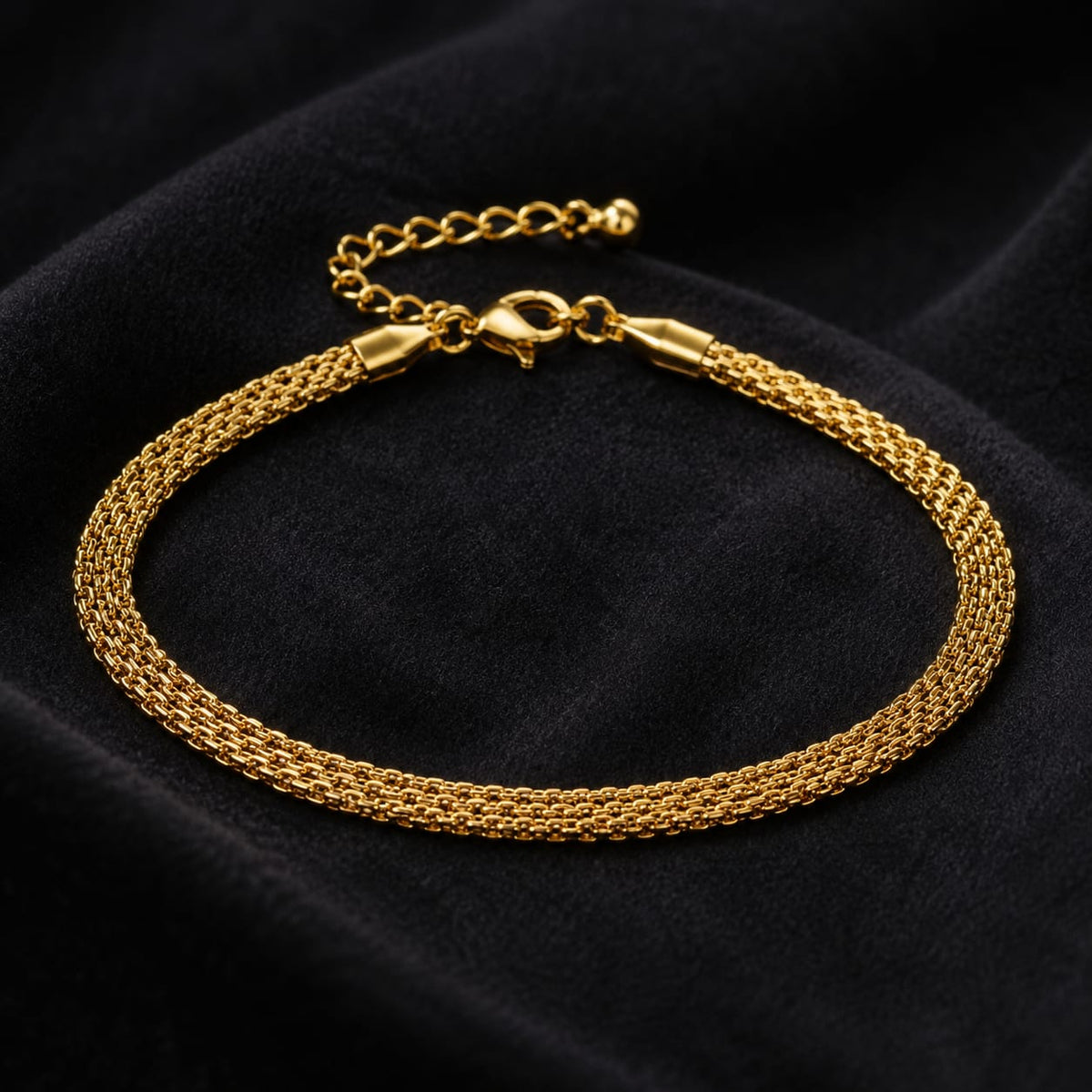 Golden Woven Link Bracelet