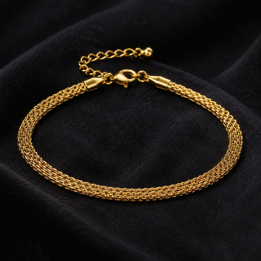 Golden Woven Link Bracelet