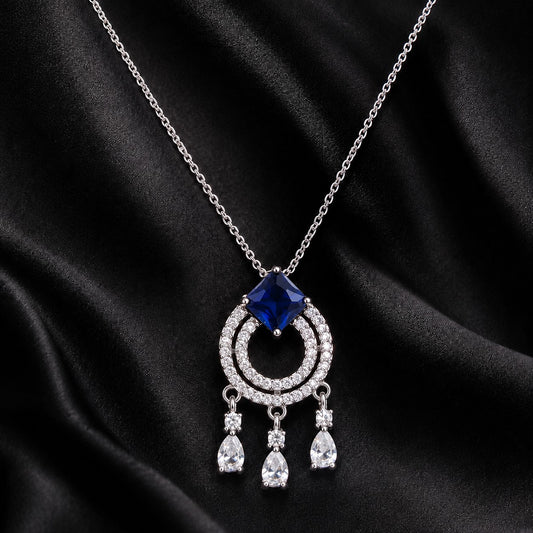 Midnight Sapphire Drop Necklace