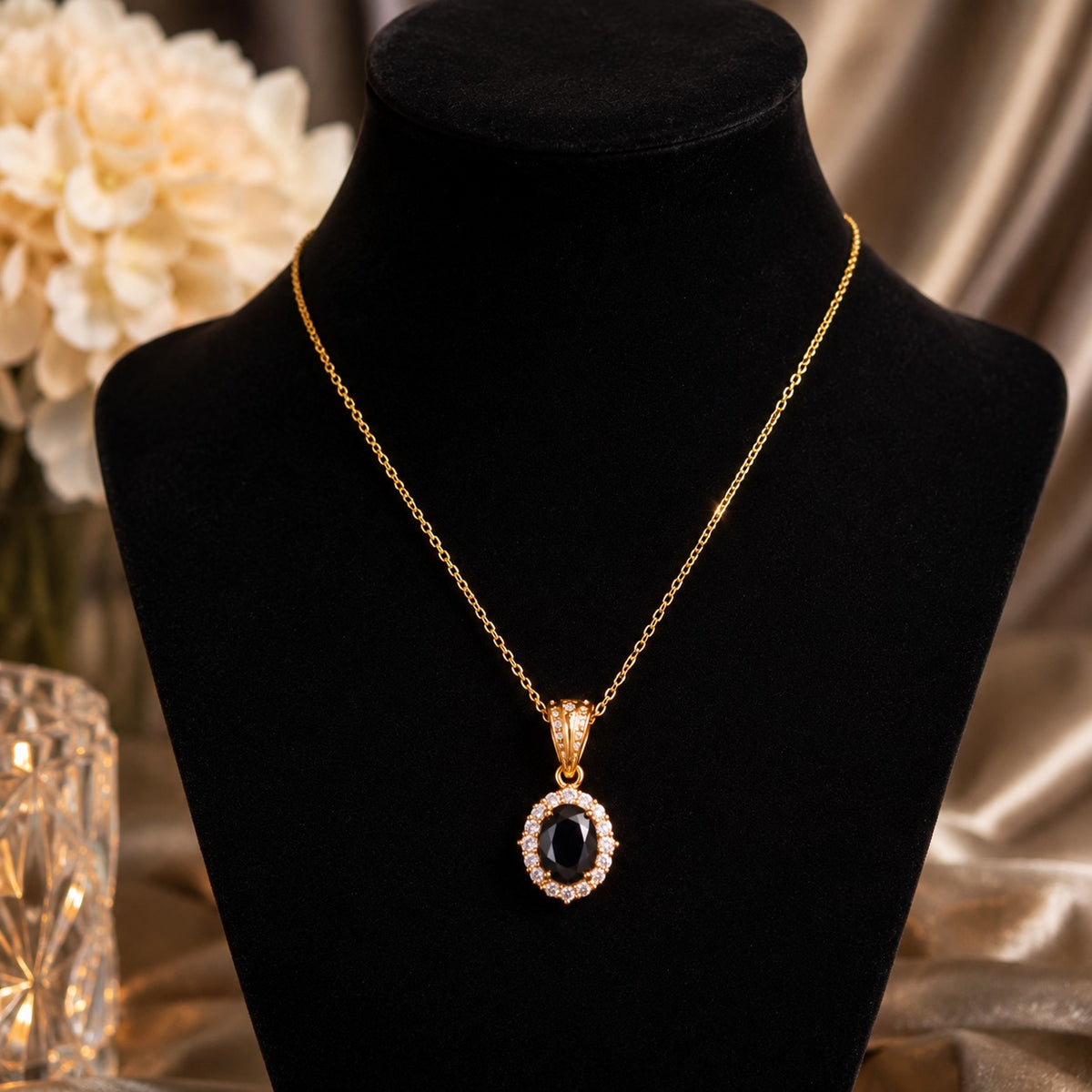 Midnight Halo Pendant Necklace