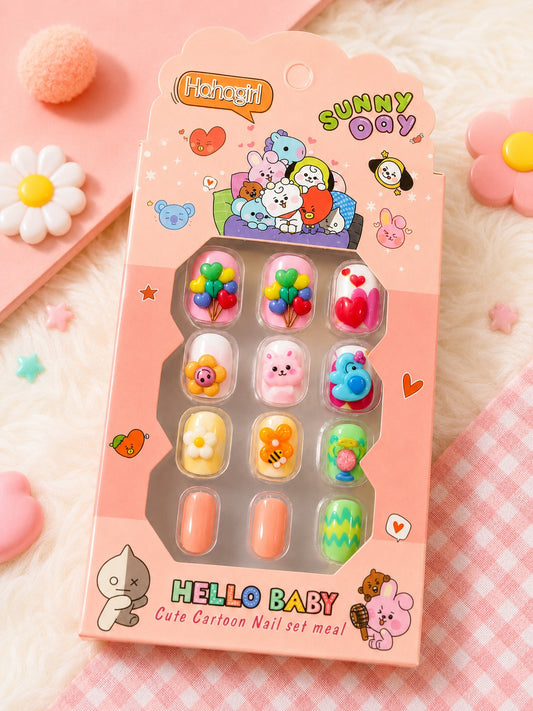 Kawaii 3D Cartoon Kids Nail Set