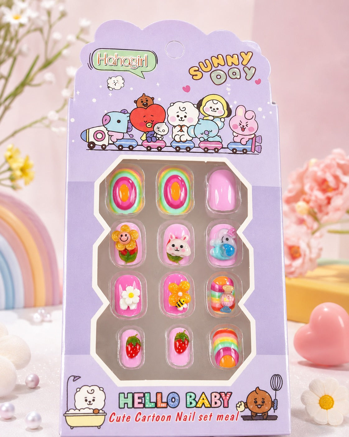 Kawaii 3D Cartoon Kids Nail Set