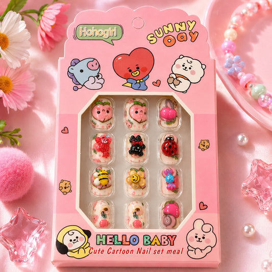 Kawaii 3D Cartoon Kids Nail Set