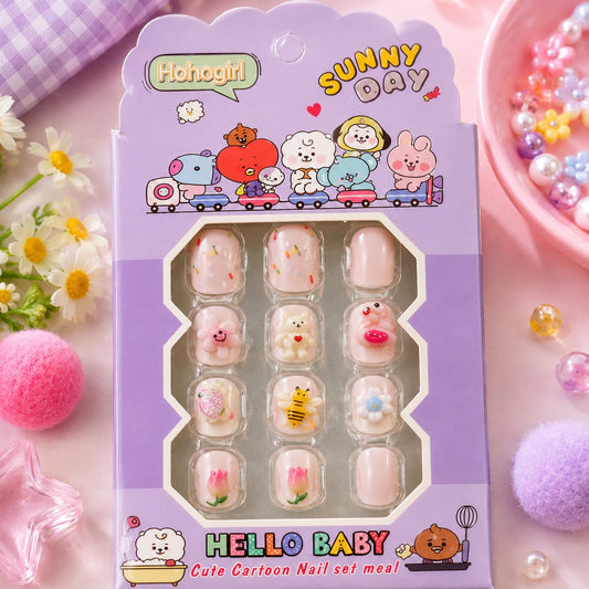 Kawaii 3D Cartoon Kids Nail Set