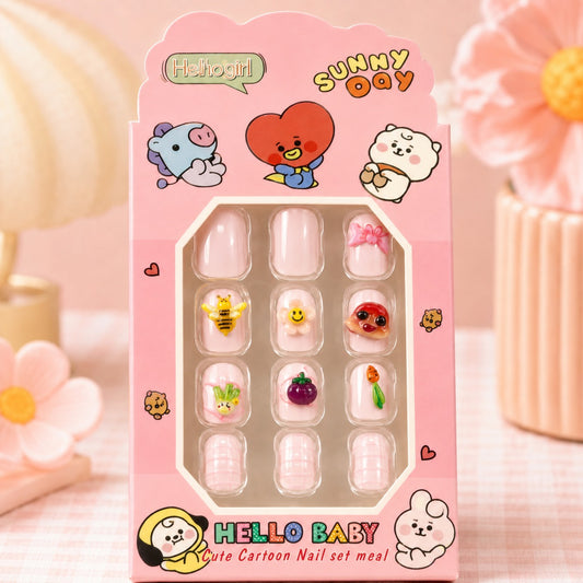 Kawaii 3D Cartoon Kids Nail Set