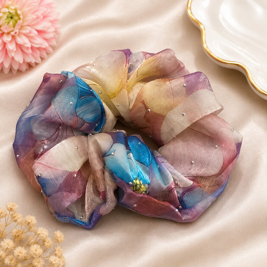 Mystic Bloom Shimmer Scrunchie