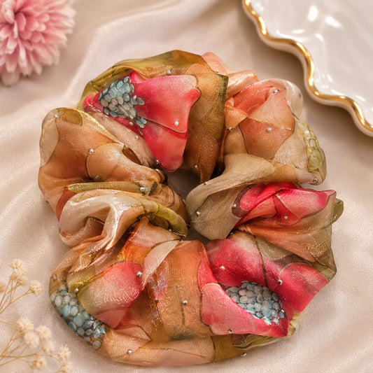 Autumn Bloom Shimmer Scrunchie