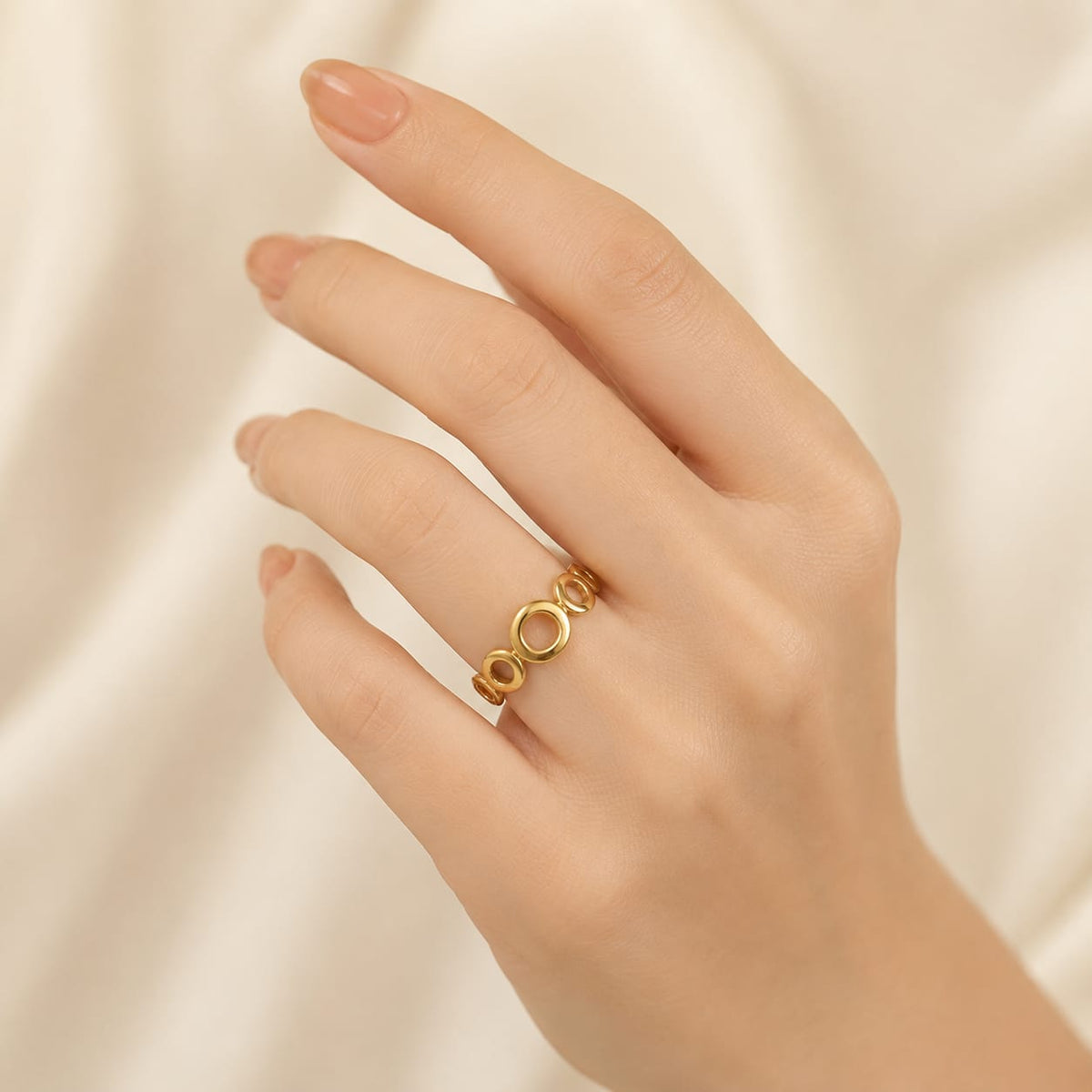 Golden Circle Adjustable Ring