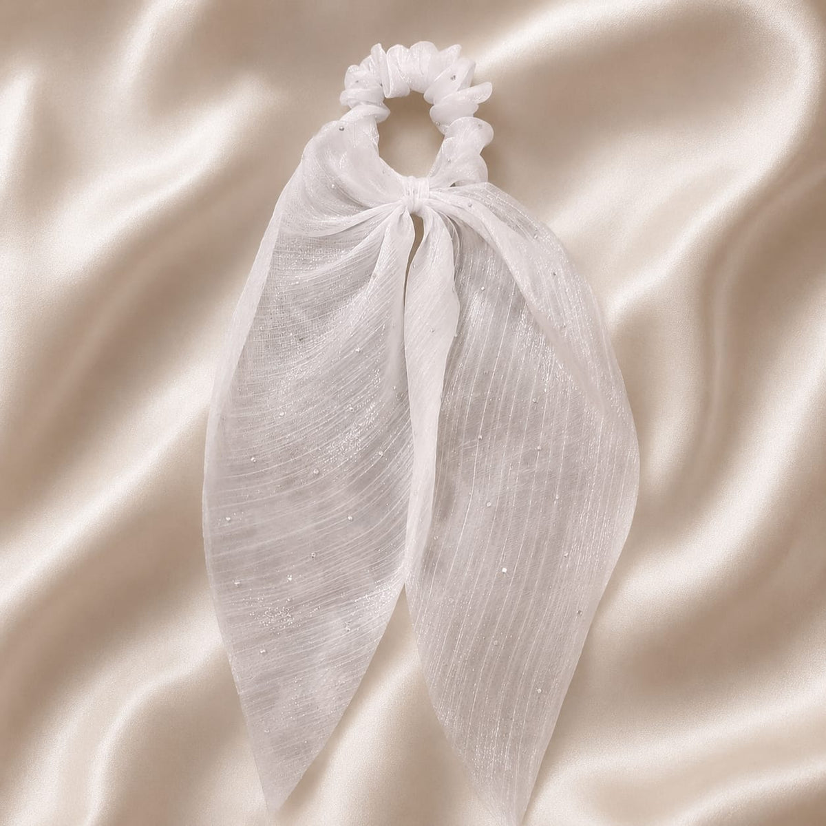 Ivory Pearl Bow Scrunchie