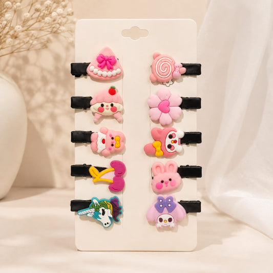 Kawaii Cartoon Kids Hair Clip Set